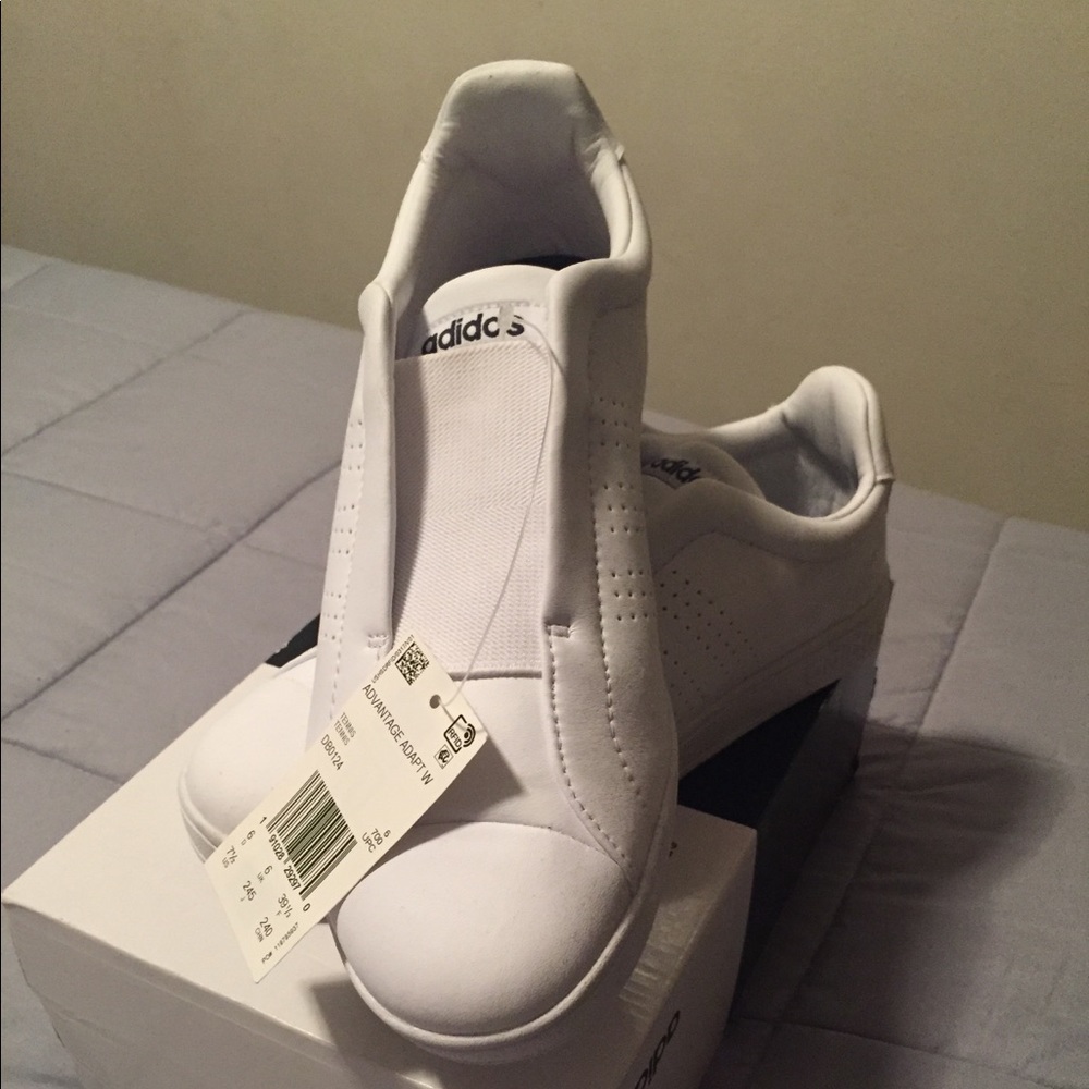 NWT all white slip on Adidas..Make offer.**